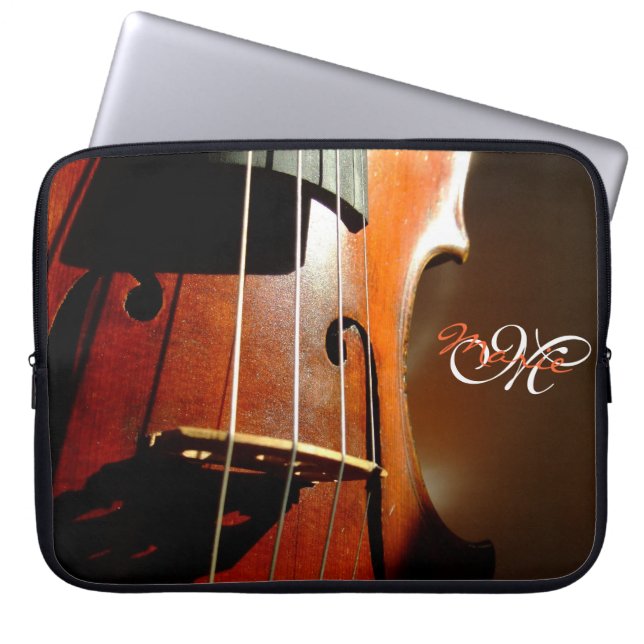 Personalised Monogram Music Violin Laptop Sleeve (Front)