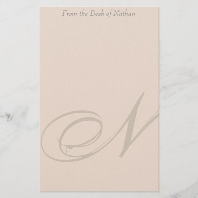 Personalised Monogram N Stationery (Front)