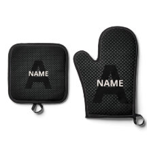Personalised Monogram Name Black and White Texture