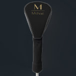 Personalised Monogram | Name Black & Gold Golf Head Cover<br><div class="desc">Personalised Monogram Black & Gold Art Deco design.</div>