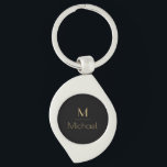 Personalised Monogram | Name Black & Gold Key Ring<br><div class="desc">Personalised Monogram Black & Gold Art Deco Font, The template is set up ready for you to customise with your name and initial, If you would like to change the colour or style of the font click customise further that the end of the template.</div>