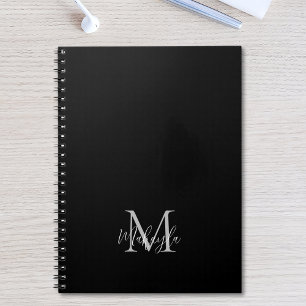 Personalised Monogram Name Black Notebook