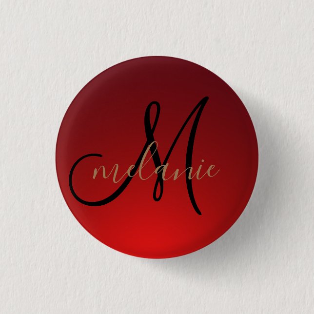 Personalised Monogram Name Custom  3 Cm Round Badge (Front)
