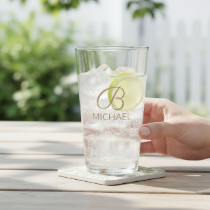 Personalised Monogram Name Elegant Gift Glass