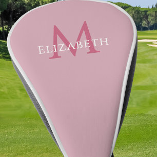 Personalised Monogram Name Initial Pink Golf Head Cover