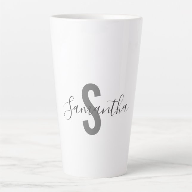 Personalised Monogram Name  Latte Mug (Front)