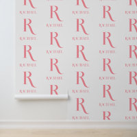 Personalised Monogram Name Minimal Stylish Pink