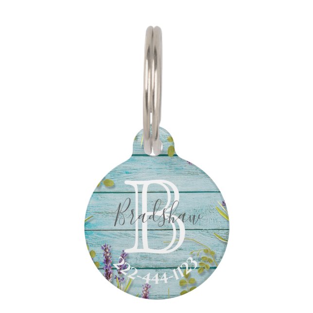 Personalised Monogram Name  Pet Tag (Front)