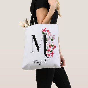 Personalised Monogram Name Tote Bag - Letter M