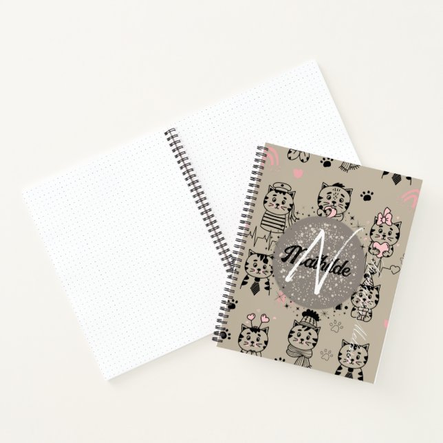 Personalised Monogram Name Unique Modern Kids Notebook (Inside)
