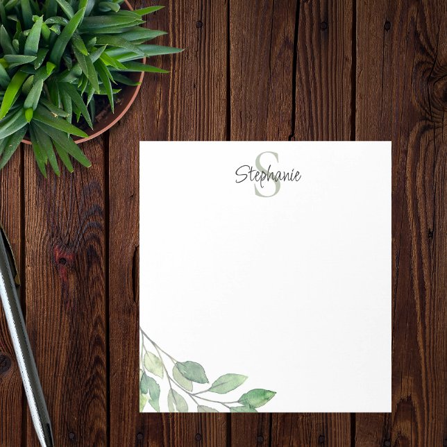 Personalised Monogram Name Watercolor Notepad (Creator Uploaded)