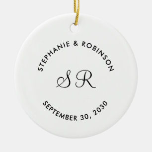 Personalised Monogram Name Wedding Ceramic Ornament
