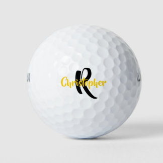 Personalised Monogram Name White Golf Balls