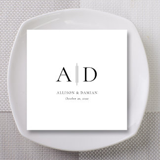 Personalised Monogram & Names Wedding Napkins