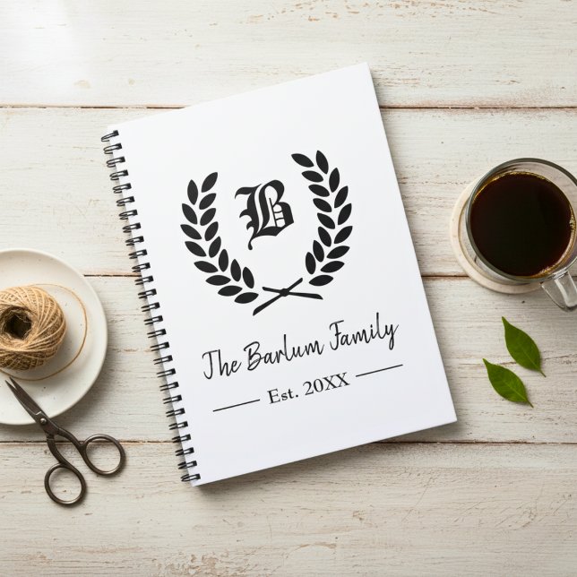 Personalised Monogram  Notebook (Personalized Monogram - 6.5" x 8, 80 Page Notebook)