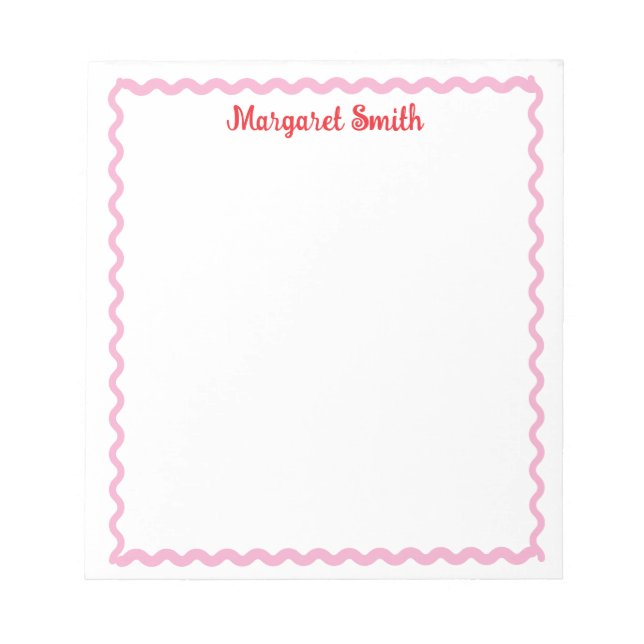 Personalised Monogram Notepads with Scallop Border (Front)
