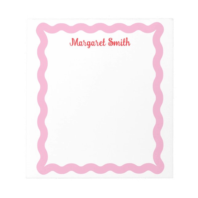 Personalised Monogram Notepads with Scallop Border (Front)