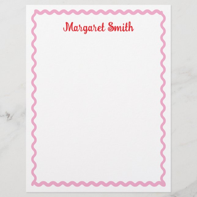 Personalised Monogram Notepads with Scallop Border Custom Letterhead (Front)