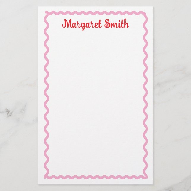 Personalised Monogram Notepads with Scallop Border Stationery (Front)