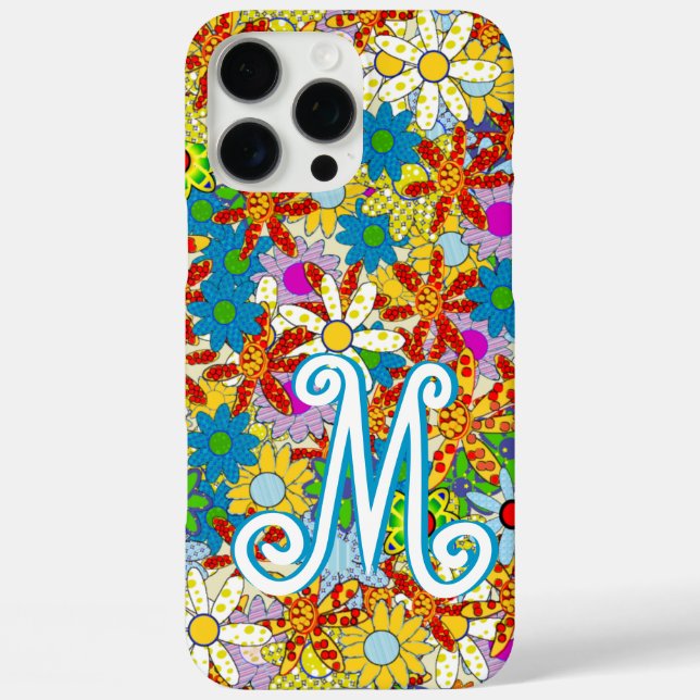 Personalised Monogram or Name Floral Pattern Case-Mate iPhone Case (Back)