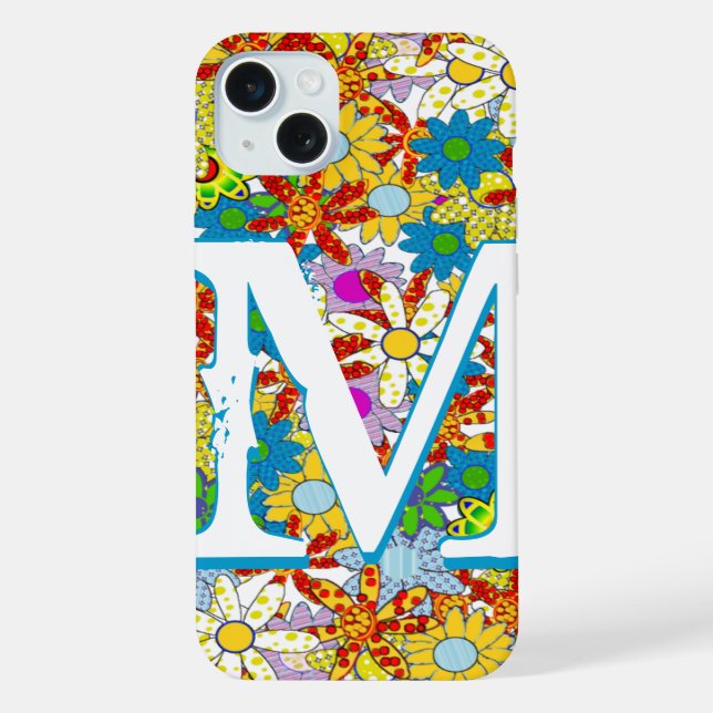 Personalised Monogram or Name Floral Pattern iPhone Case (Back)