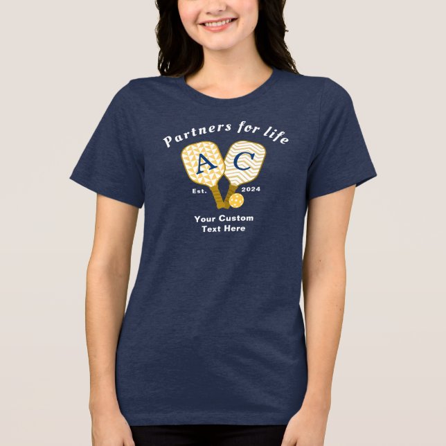 Personalised Monogram Partners Pickleball  Tri-Blend Shirt (Front)