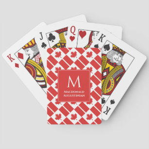 Personalised Monogram Patriotic CANADA FLAG Playing Cards