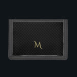 Personalised Monogram Pattern Trifold Nylon Wallet<br><div class="desc">Custom,  personalised,  modern cool black chequered pattern monogram,  durable,  classic,  tri-fold nylon wallet,  with full-length bill pocket,  two credit card pockets,  and ID card window. Simply type in your initial / monogram,  to customise. Makes a great custom,  personalised gift for birthday,  wedding,  anniversary,  fathers day,  holidays,  christmas,  and more.</div>