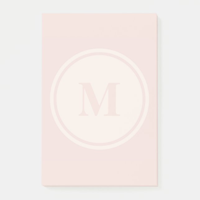 personalised monogram peach post-it notes (Front)