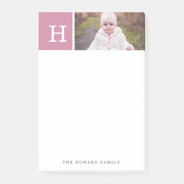Personalised | Monogram & Photo Post-it Notes (Front)