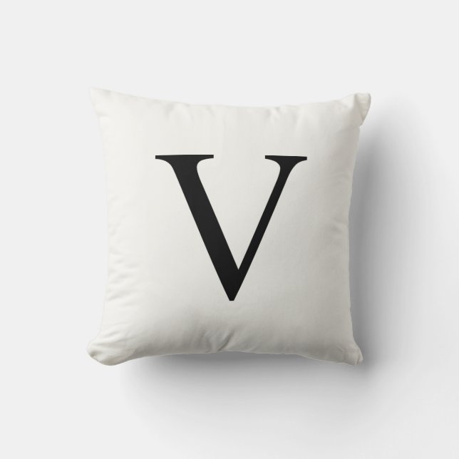 Personalised Monogram Pillow | Initial V (Front)