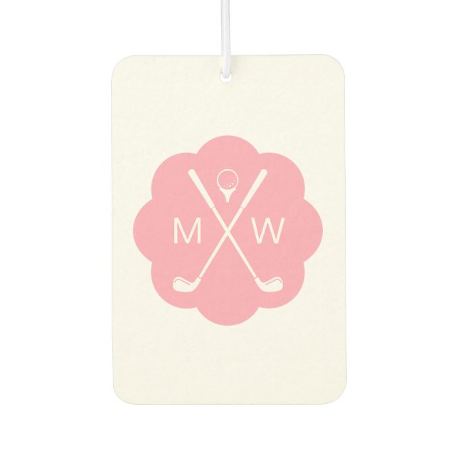 Personalised Monogram Pink Car Air Freshener (Front)