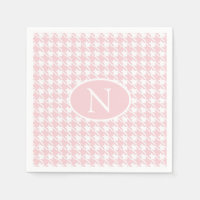 Personalised Monogram Pink Houndstooth Check