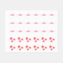 Personalised monogram Pink Sakura blue tartan