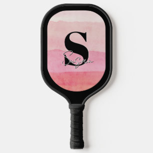 Personalised Monogram Pink Script Name  Pickleball Paddle
