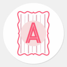 Personalised Monogram Pink Wavy Border