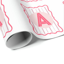 Personalised Monogram Pink Wavy Border
