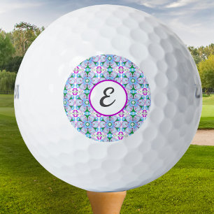 Personalised Monogram Pink Women's Golf Pattern Golf Balls