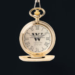 Personalised Monogram Pocket Watch<br><div class="desc">Add timeless charm with this Personalised Monogram Pocket Watch, a classic keepsake for any occasion. Featuring a custom monogram on a sleek, vintage-inspired design, this elegant accessory makes the perfect gift for groomsmen, dads, or graduates. Crafted for both style and sentiment, it's a thoughtful way to commemorate special moments. Personalise...</div>
