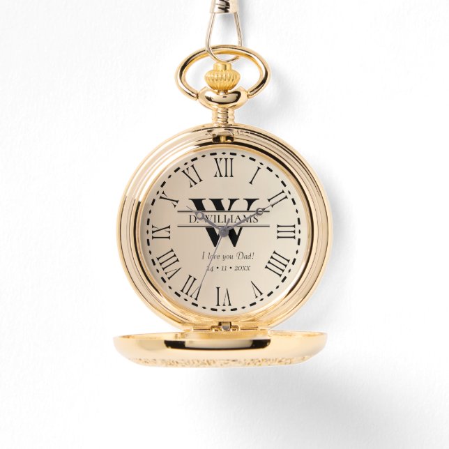 Personalised Monogram Pocket Watch (Front)