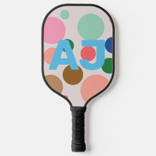 Personalised Monogram Polka Dot Pattern Pickleball Paddle