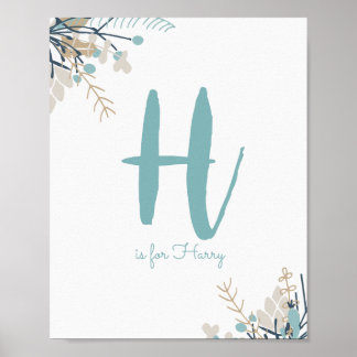 Personalised monogram print for nursery