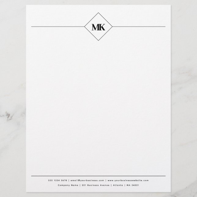 Personalised Monogram Professional Letterhead (Front)
