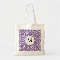 Personalised Monogram Purple Zebra Stripes pattern
