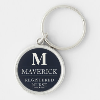 Personalised Monogram Registered Nurse Gift Key Ring
