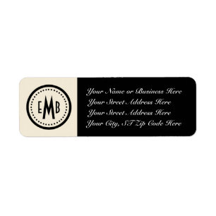 Personalised Monogram Return Address Label (E/B)