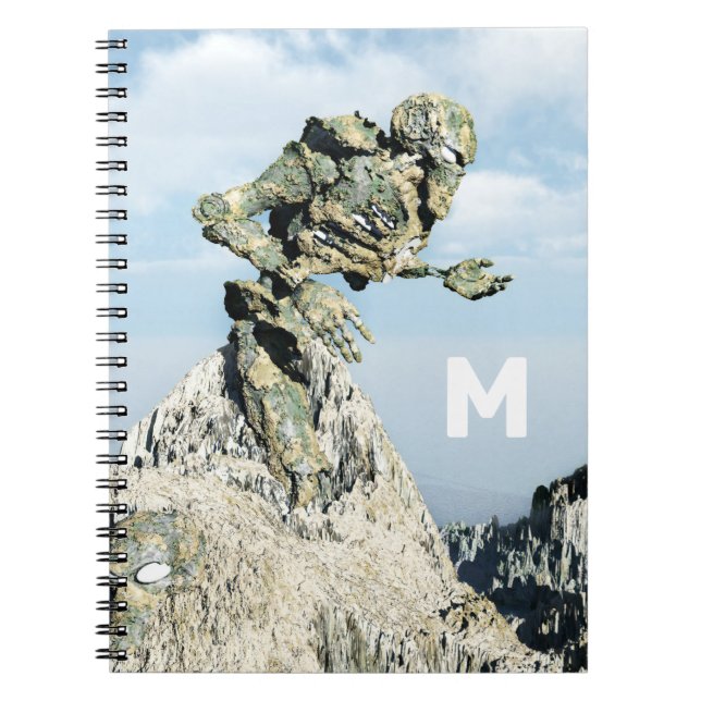 Personalised monogram. Robot fossil Notebook (Front)