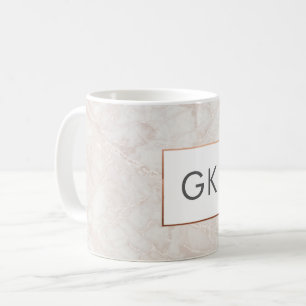 Personalised Monogram Rose Gold Marble Mug