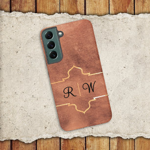 Personalised Monogram Rustic Copper Samsung Galaxy Case
