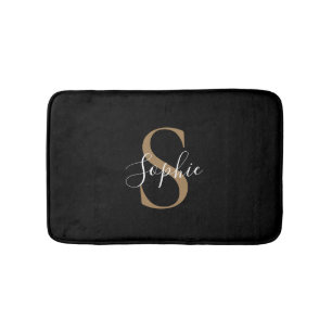 Personalised Monogram Script Elegant Customised  Bath Mat
